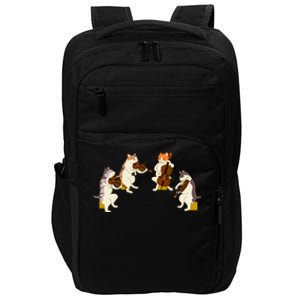 Fun Cats Playing Violin Cello Gift Music Cat Lover Impact Tech Backpack