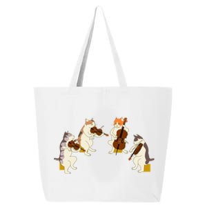 Fun Cats Playing Violin Cello Gift Music Cat Lover 25L Jumbo Tote