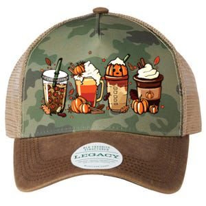 Fall Coffee Pumpkin Coffee Latte Halloween Legacy Tie Dye Trucker Hat