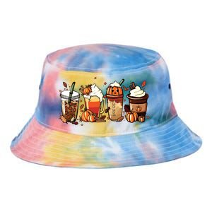 Fall Coffee Pumpkin Coffee Latte Halloween Tie Dye Newport Bucket Hat