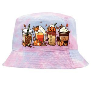 Fall Coffee Pumpkin Coffee Latte Halloween Tie-Dyed Bucket Hat