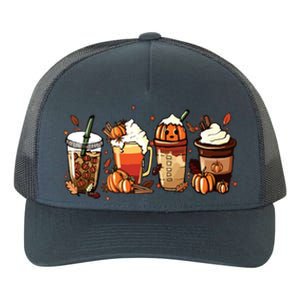 Fall Coffee Pumpkin Coffee Latte Halloween Yupoong Adult 5-Panel Trucker Hat