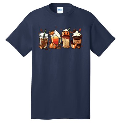 Fall Coffee Pumpkin Coffee Latte Halloween Tall T-Shirt