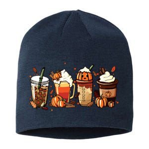 Fall Coffee Pumpkin Coffee Latte Halloween Sustainable Beanie