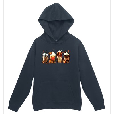 Fall Coffee Pumpkin Coffee Latte Halloween Urban Pullover Hoodie