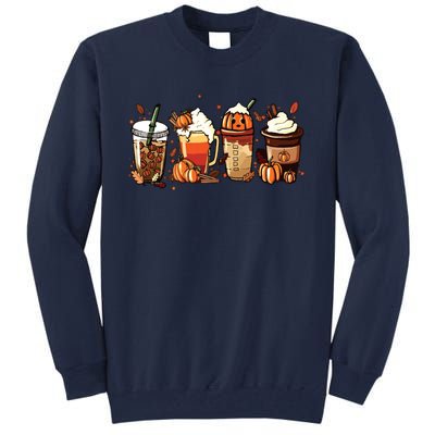 Fall Coffee Pumpkin Coffee Latte Halloween Tall Sweatshirt