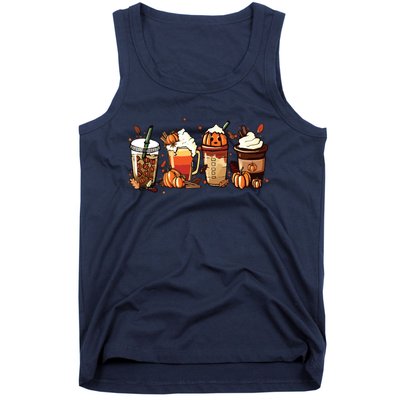 Fall Coffee Pumpkin Coffee Latte Halloween Tank Top