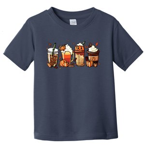 Fall Coffee Pumpkin Coffee Latte Halloween Toddler T-Shirt