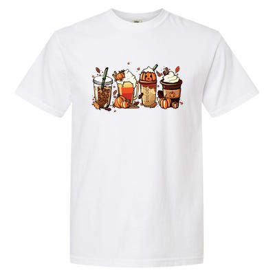 Fall Coffee Pumpkin Coffee Latte Halloween Garment-Dyed Heavyweight T-Shirt