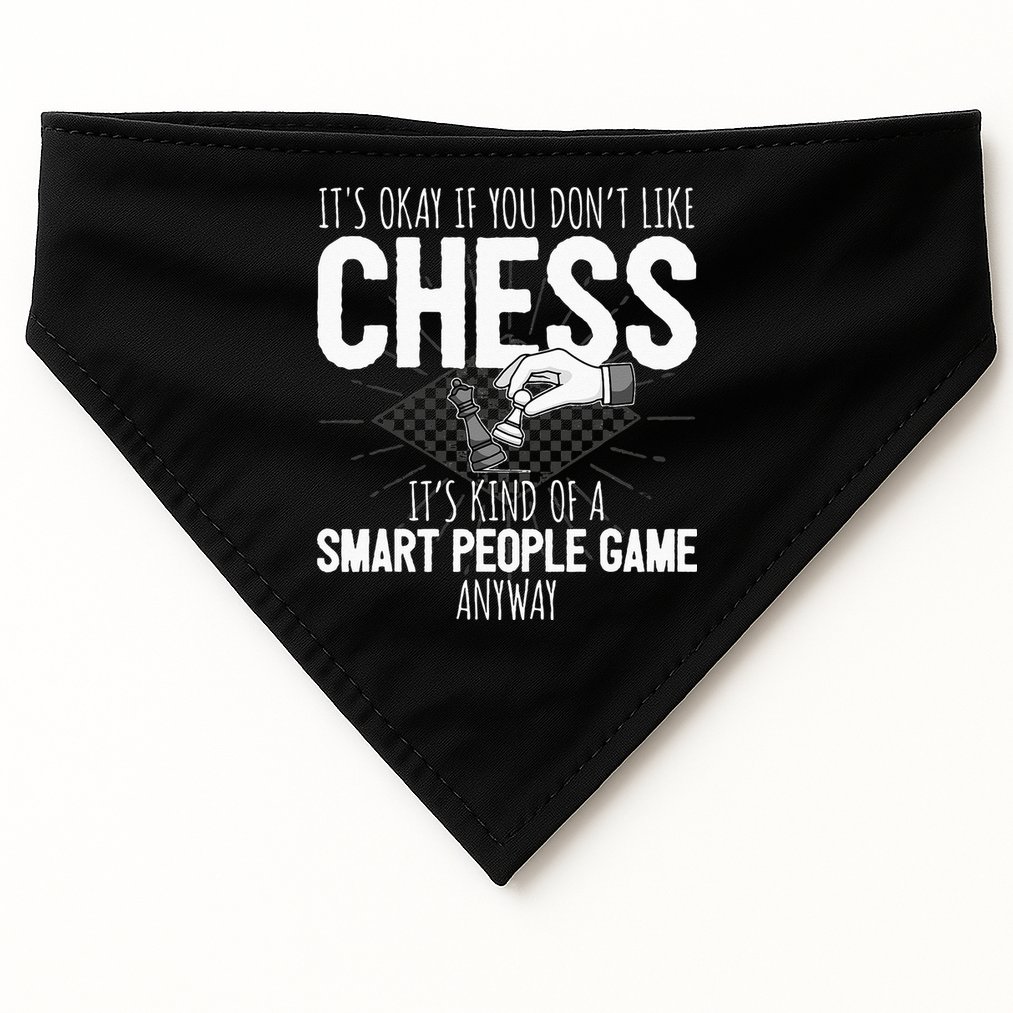 Funny Chess Player Chess Pieces I Smart People Game USA-Made Doggie Bandana