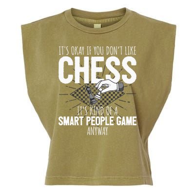 Funny Chess Player Chess Pieces I Smart People Game Garment-Dyed Women's Muscle Tee