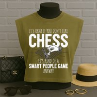 Funny Chess Player Chess Pieces I Smart People Game Garment-Dyed Women's Muscle Tee