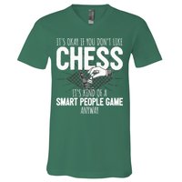 Funny Chess Player Chess Pieces I Smart People Game V-Neck T-Shirt