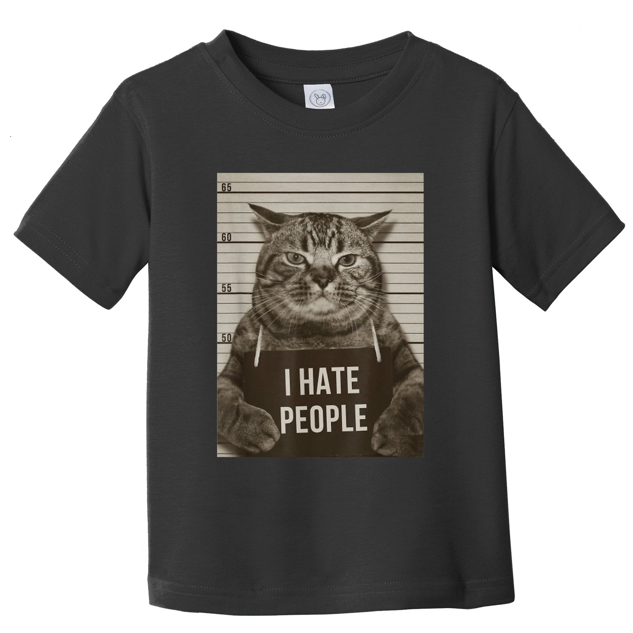 Funny Cat Police Mugshot I Hate People Toddler T-Shirt