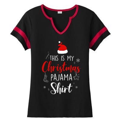 Funny Christmas Pj Pajama Pjs For Family Ladies Halftime Notch Neck Tee