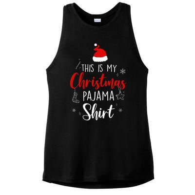 Funny Christmas Pj Pajama Pjs For Family Ladies PosiCharge Tri-Blend Wicking Tank