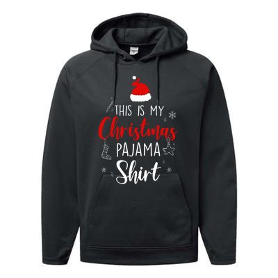 Funny Christmas Pj Pajama Pjs For Family Performance Fleece Hoodie