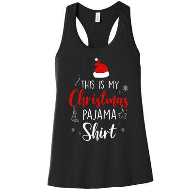 Funny Christmas Pj Pajama Pjs For Family Women's Racerback Tank