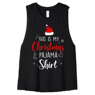 Funny Christmas Pj Pajama Pjs For Family Women's Racerback Cropped Tank