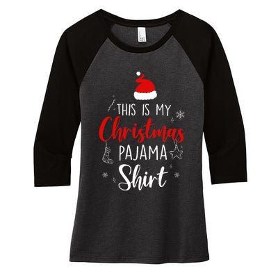 Funny Christmas Pj Pajama Pjs For Family Women's Tri-Blend 3/4-Sleeve Raglan Shirt