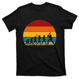 Funny Cricket Player Retro Cricket Evolution T-Shirt