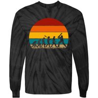 Funny Cricket Player Retro Cricket Evolution Tie-Dye Long Sleeve Shirt