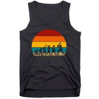 Funny Cricket Player Retro Cricket Evolution Tank Top