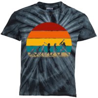 Funny Cricket Player Retro Cricket Evolution Kids Tie-Dye T-Shirt