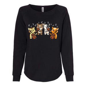 Funny Cats Playing Violin Cello Orchestra Musician Music Gift Lovers Womens California Wash Sweatshirt