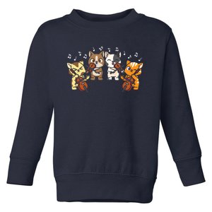 Funny Cats Playing Violin Cello Orchestra Musician Music Gift Lovers Toddler Sweatshirt