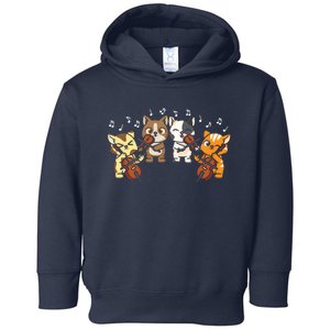 Funny Cats Playing Violin Cello Orchestra Musician Music Gift Lovers Toddler Hoodie