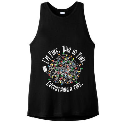 Funny Christmas Problem With Tangled Lights Ladies PosiCharge Tri-Blend Wicking Tank