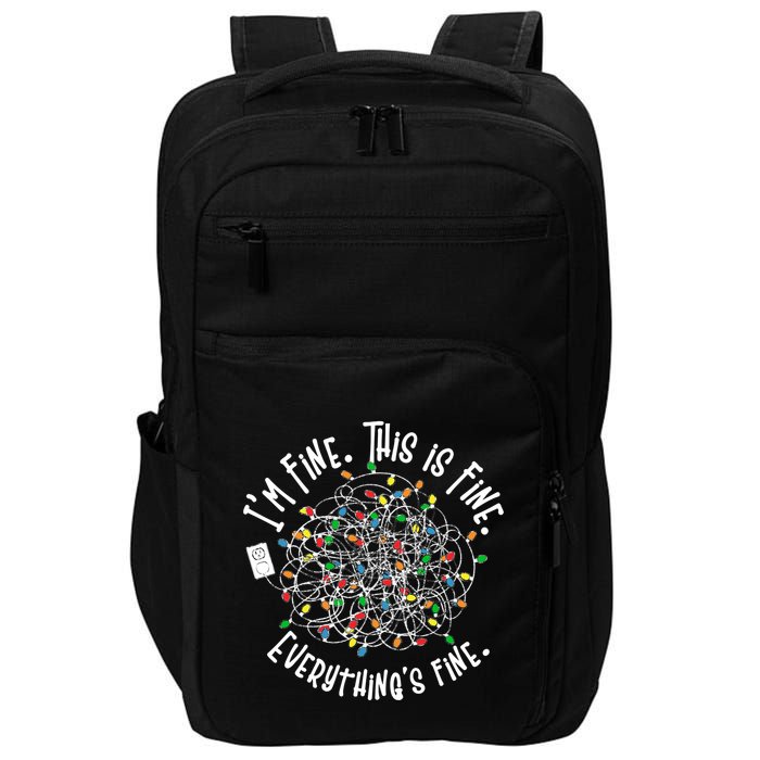 Funny Christmas Problem With Tangled Lights Impact Tech Backpack