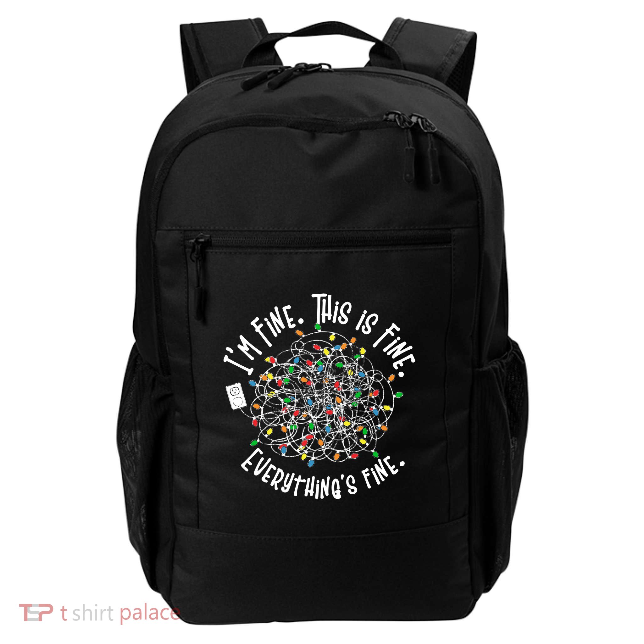 Funny Christmas Problem With Tangled Lights Daily Commute Backpack
