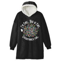 Funny Christmas Problem With Tangled Lights Hooded Wearable Blanket