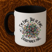 Funny Christmas Problem With Tangled Lights Mug
