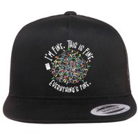 Funny Christmas Problem With Tangled Lights Flatbill Hat