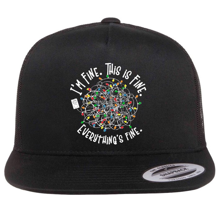 Funny Christmas Problem With Tangled Lights Flatbill Hat
