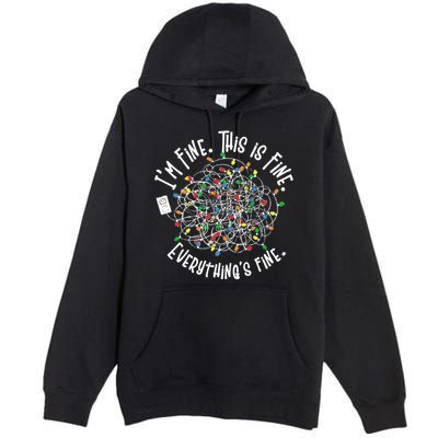 Funny Christmas Problem With Tangled Lights Premium Pullover Hoodie