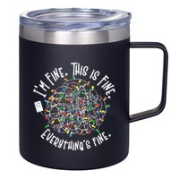 Funny Christmas Problem With Tangled Lights 12oz Stainless Steel Coffee Mug