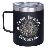 Funny Christmas Problem With Tangled Lights 12oz Stainless Steel Coffee Mug