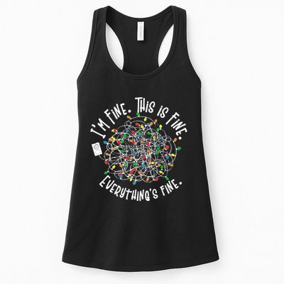 Funny Christmas Problem With Tangled Lights Womens Tank Top