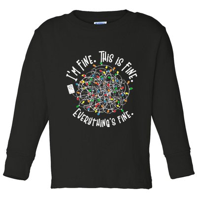 Funny Christmas Problem With Tangled Lights Toddler Long Sleeve Shirt