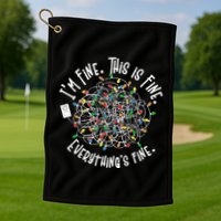 Funny Christmas Problem With Tangled Lights Golf Towel