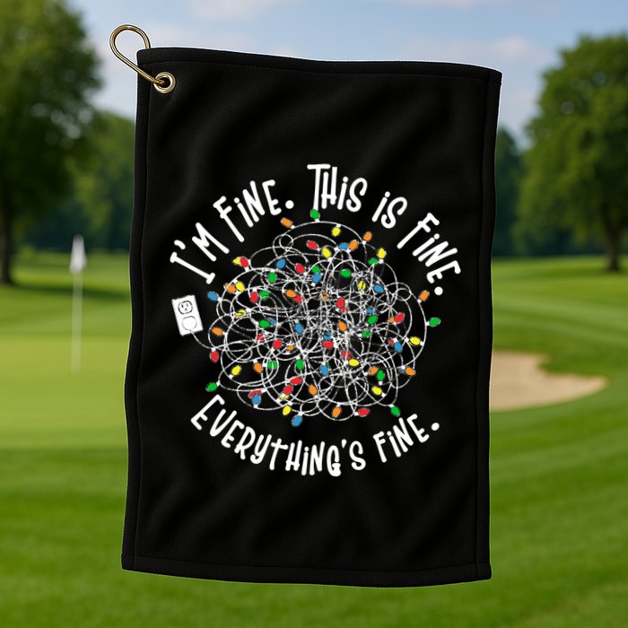 Funny Christmas Problem With Tangled Lights Golf Towel
