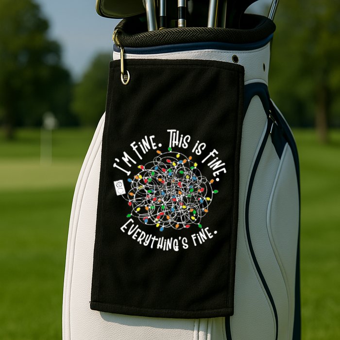 Funny Christmas Problem With Tangled Lights Golf Towel