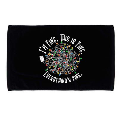 Funny Christmas Problem With Tangled Lights Microfiber Hand Towel
