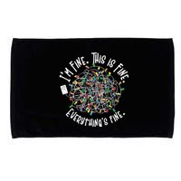 Funny Christmas Problem With Tangled Lights Microfiber Hand Towel