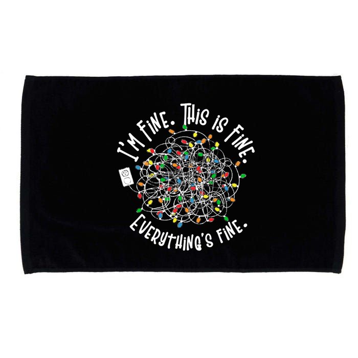 Funny Christmas Problem With Tangled Lights Microfiber Hand Towel