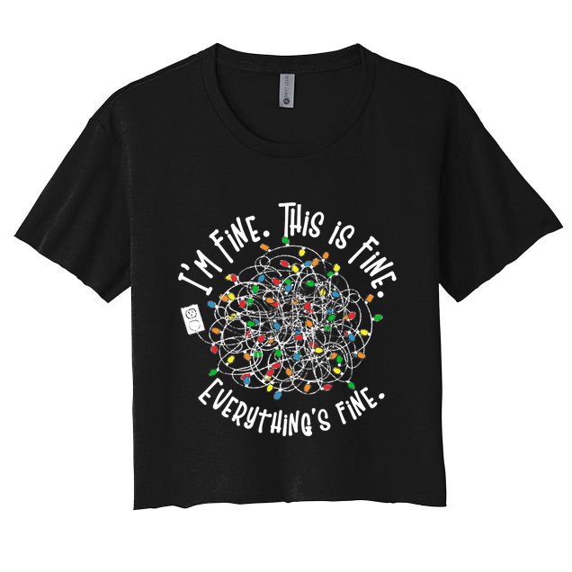 Funny Christmas Problem With Tangled Lights Crop Top